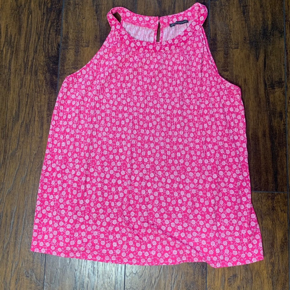 Adrianna Papell Pink Tunic Tank, floral design, appx Medium, flowy